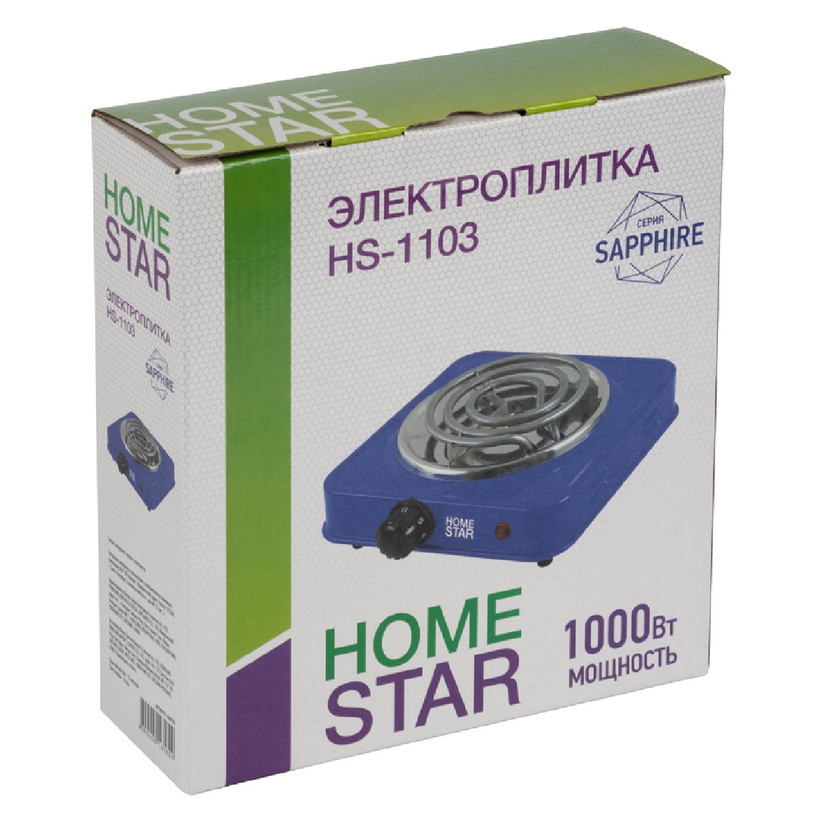 Электроплитка HOMESTAR HS-1103, ТЭН, серия сапфир (008750)