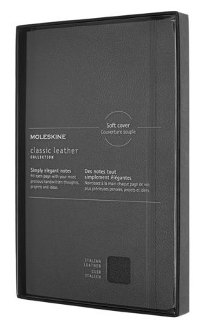 Блокнот Moleskine LE Leather Large, 192 стр., черный, в линейку (1139375(LCLH31SBKBOX))