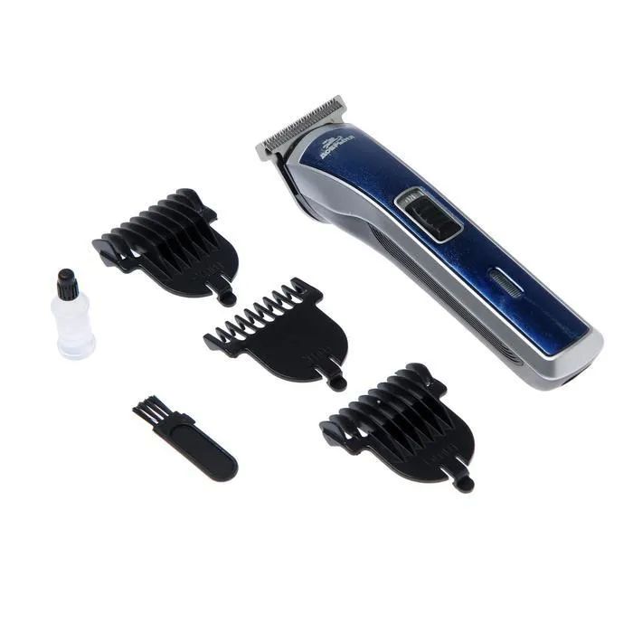 Машинка для стрижки волос Добрыня DO-2615 сеть аккум, 3Вт, 3 насадки, синяя