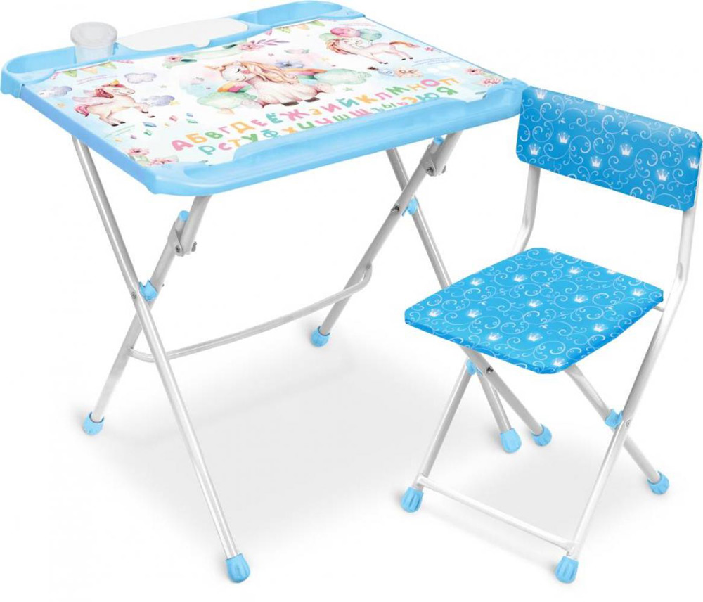 Комплект детской мебели Ника Нашидетки КНД4-М1 с единорогами (для 3-7 лет)