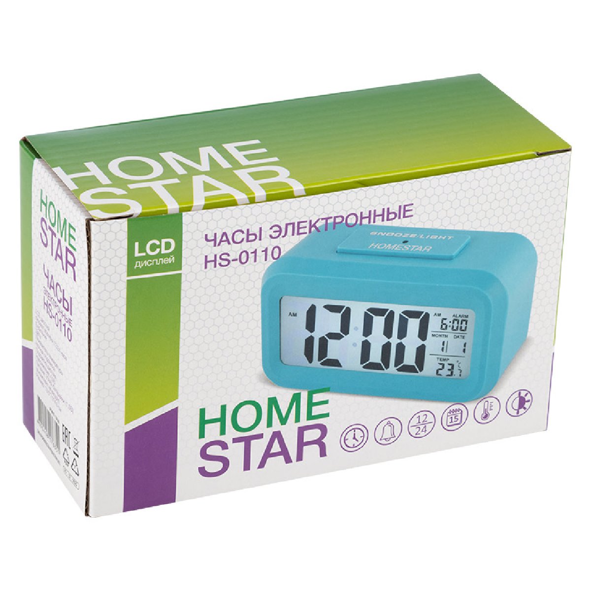 Часы электронные HOMESTAR HS-0110 синие (104306)