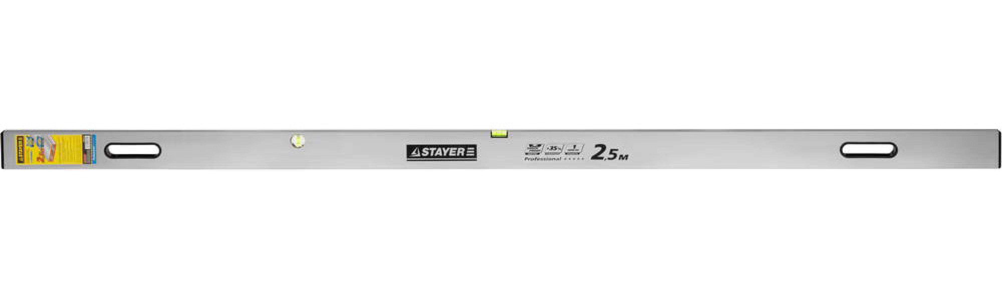 STAYER GRAND Правило с уровнем и ручками 2.5 м, точность 1 мм м, 2 глазка, (10752-2.5)