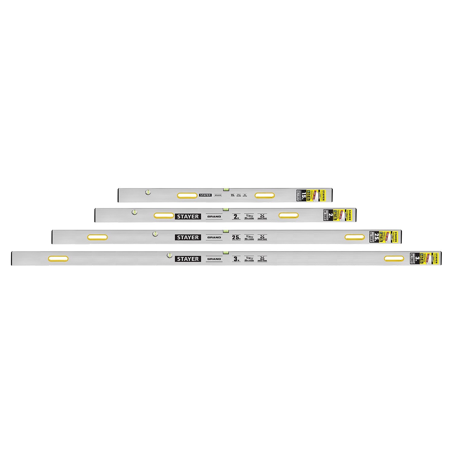STAYER GRAND Правило с уровнем и ручками 3 м, точность 1 мм м, 2 глазка, 10752-3.5 (10752-3.0)