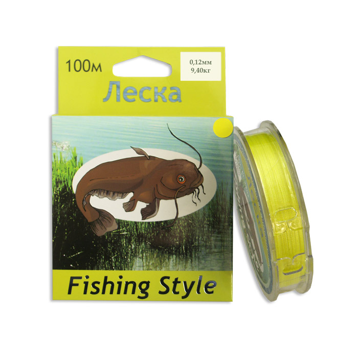 Леска Fishing Style RL2902 0.12mm тест 9.40кг 100m (плетенка желтая)