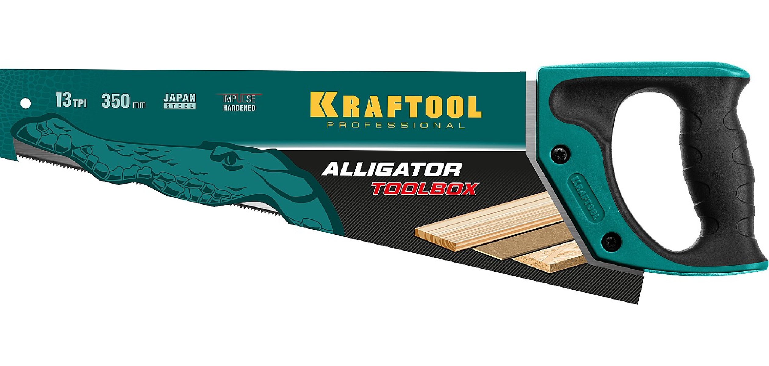 Ножовка по дереву KRAFTOOL Alligator Toolbox 13 350 мм (15227-35)