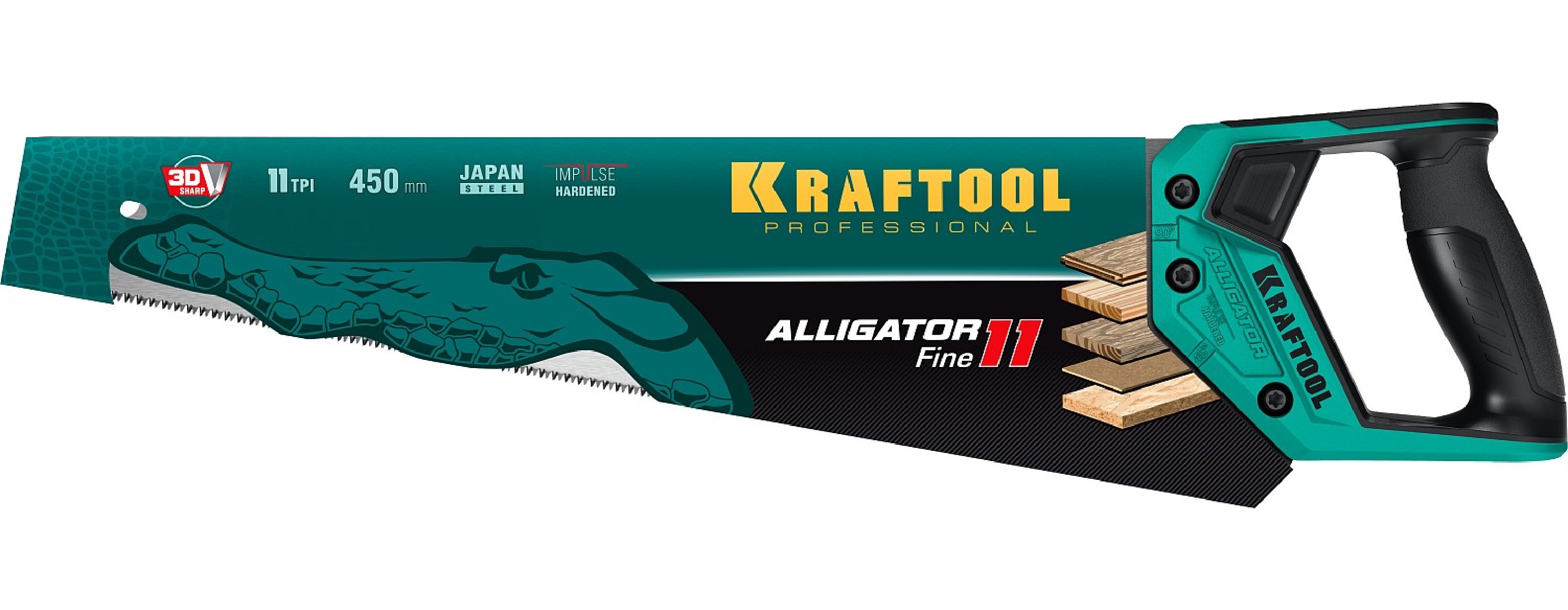 Ножовка для точного реза KRAFTOOL Alligator Fine 11 450 мм (15203-45)