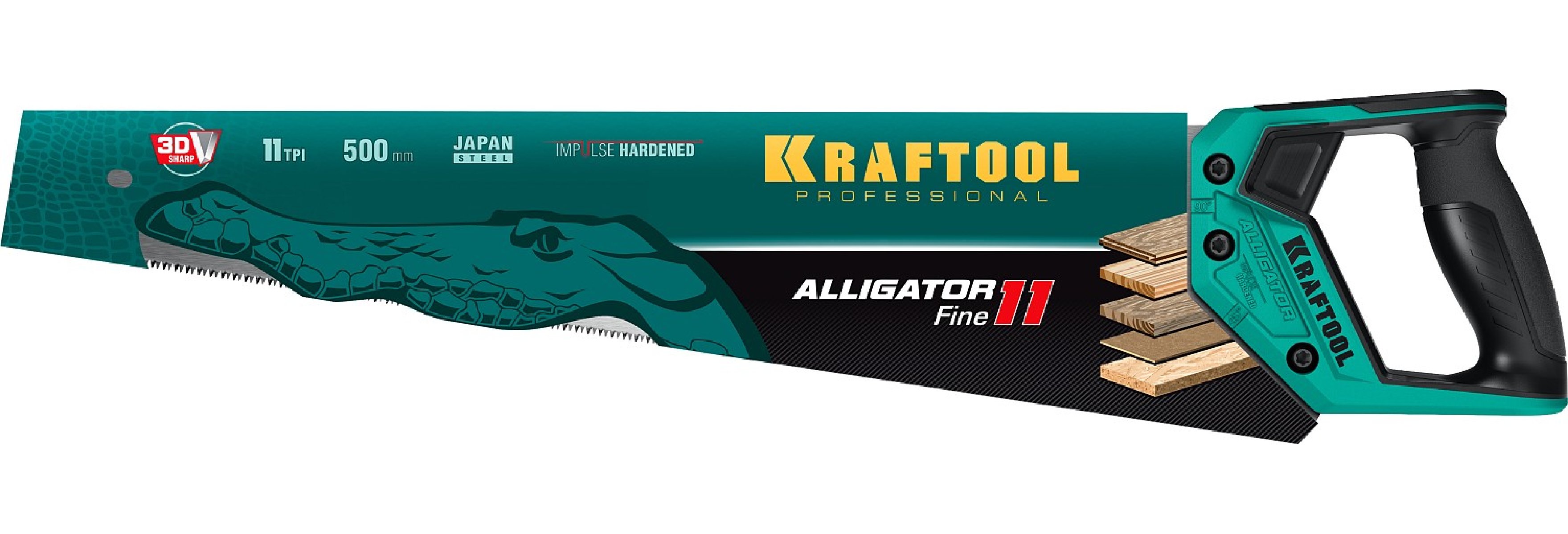 Ножовка для точного реза KRAFTOOL Alligator Fine 11 500 мм (15203-50)