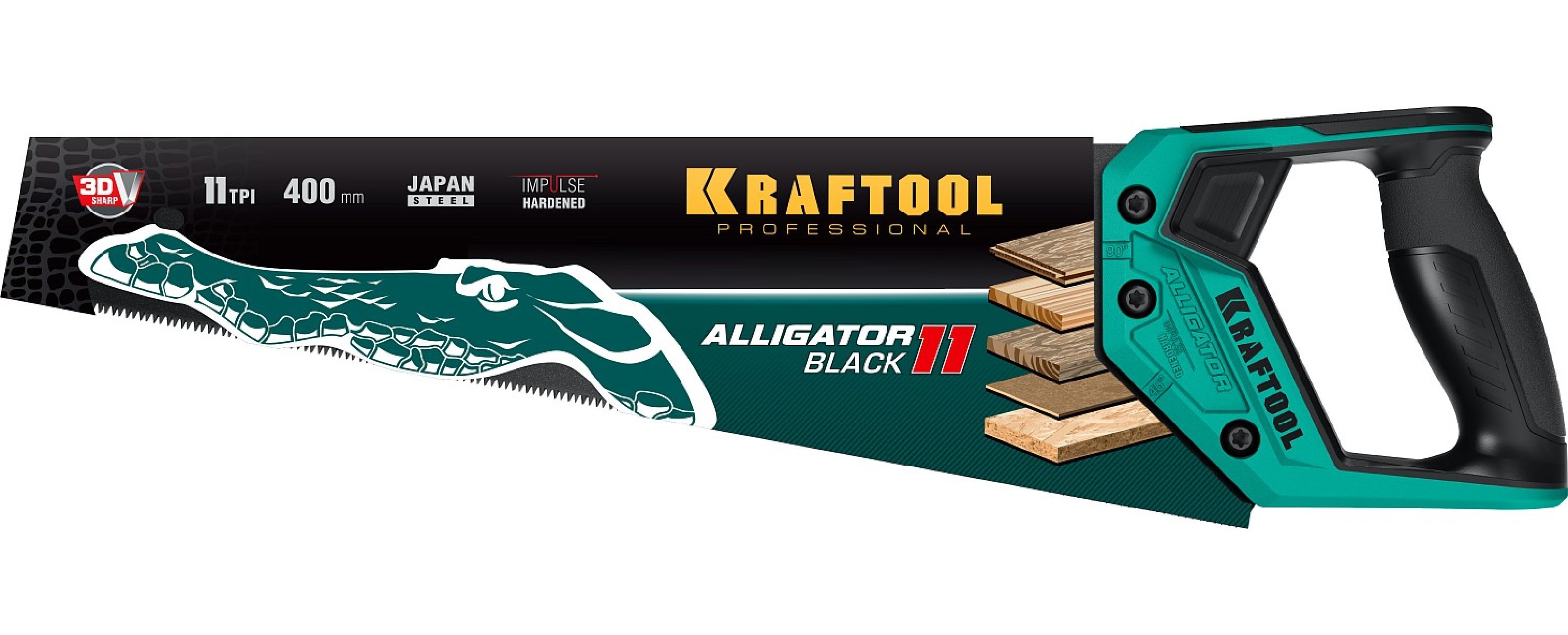 Ножовка для точного реза KRAFTOOL Alligator Black 11 400 мм (15205-40)