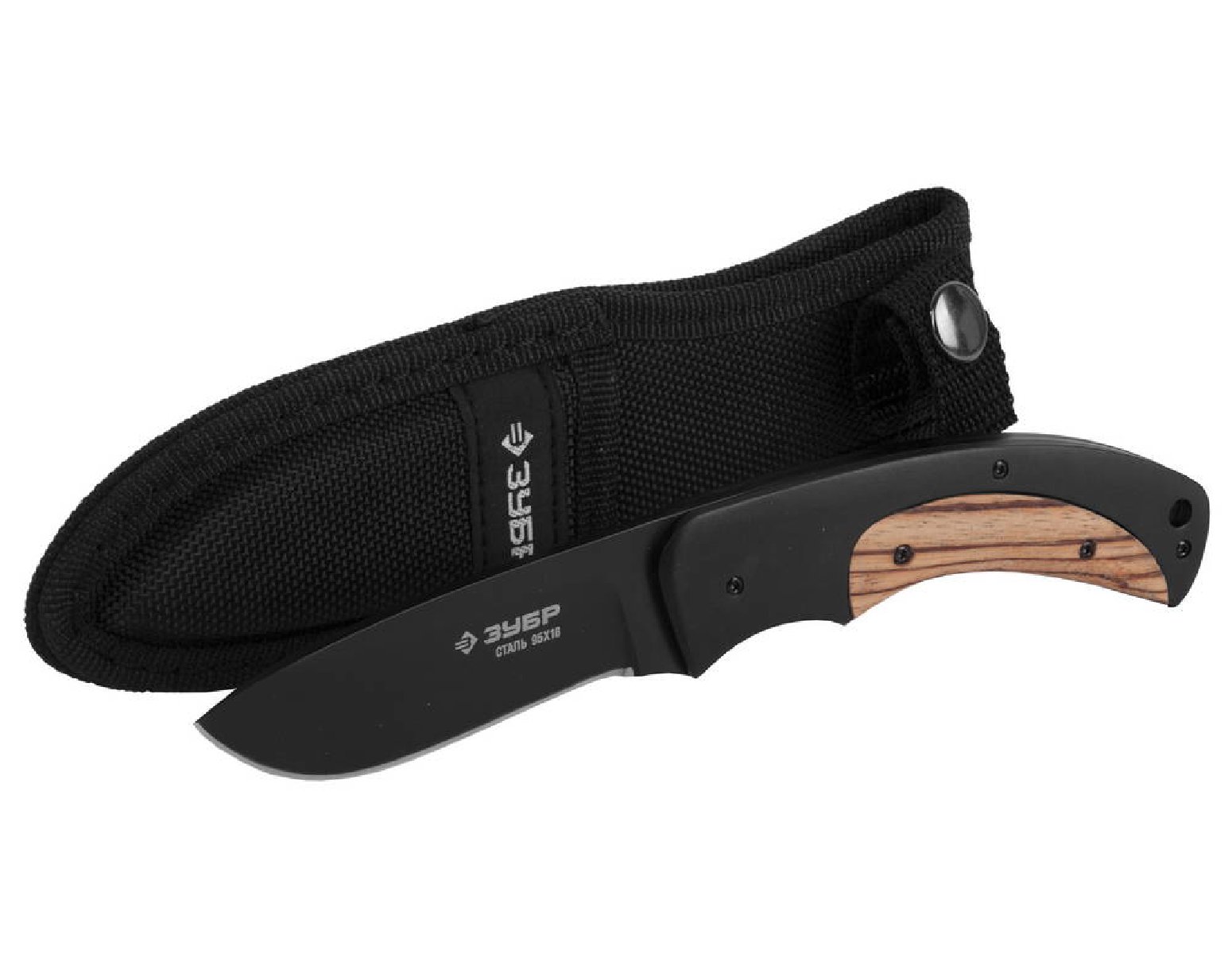 Нож ЗУБР Хантер 215 мм с фиксированным лезвием 90 мм (47740)