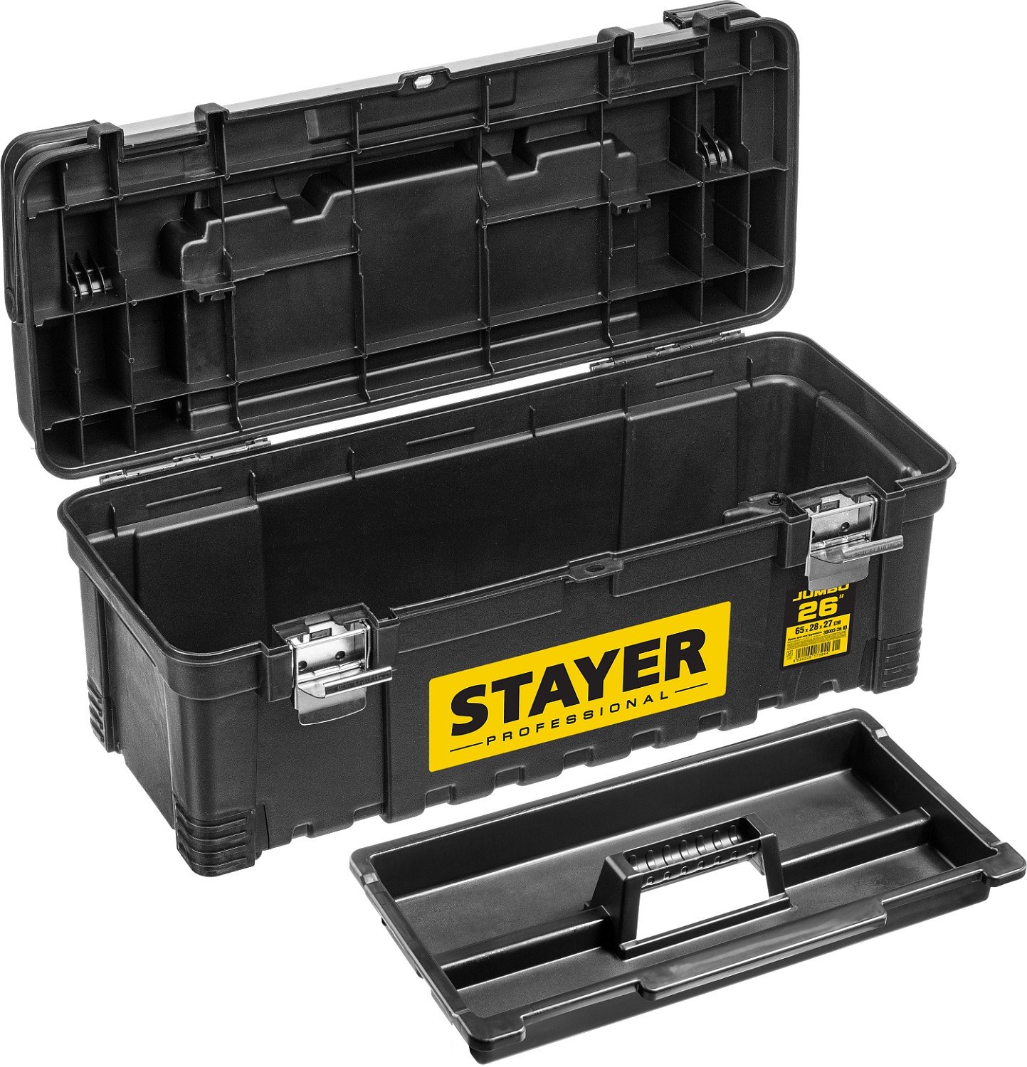 Пластиковый ящик для инструментов STAYER JUMBO-26 656 x 285 x 270 (26 ) (38003-26_z01)