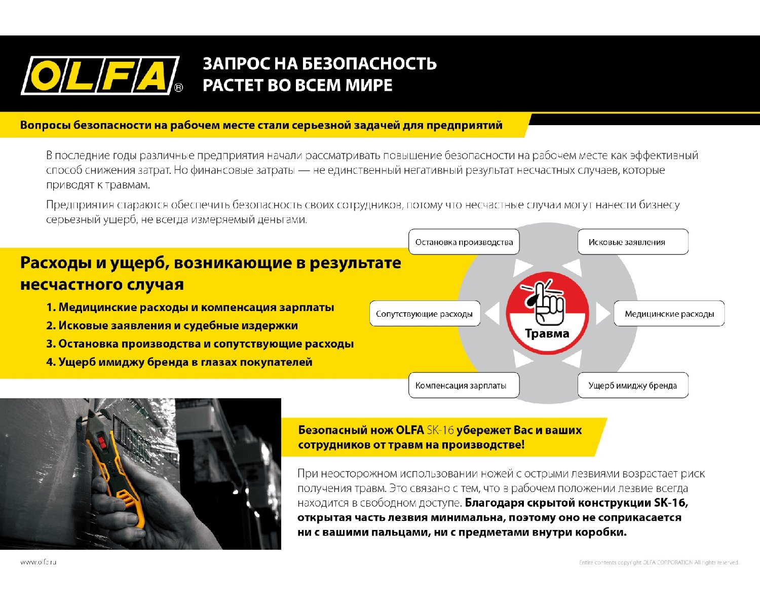 Лезвие OLFA для ножа SK-16, 10 шт, (OL-SKB-16 10)