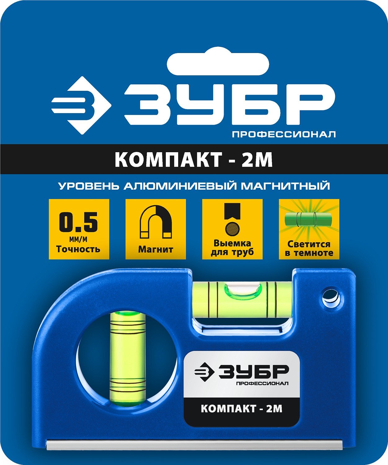 ЗУБР Компакт2-М 85 мм, магнитный уровень (34551)