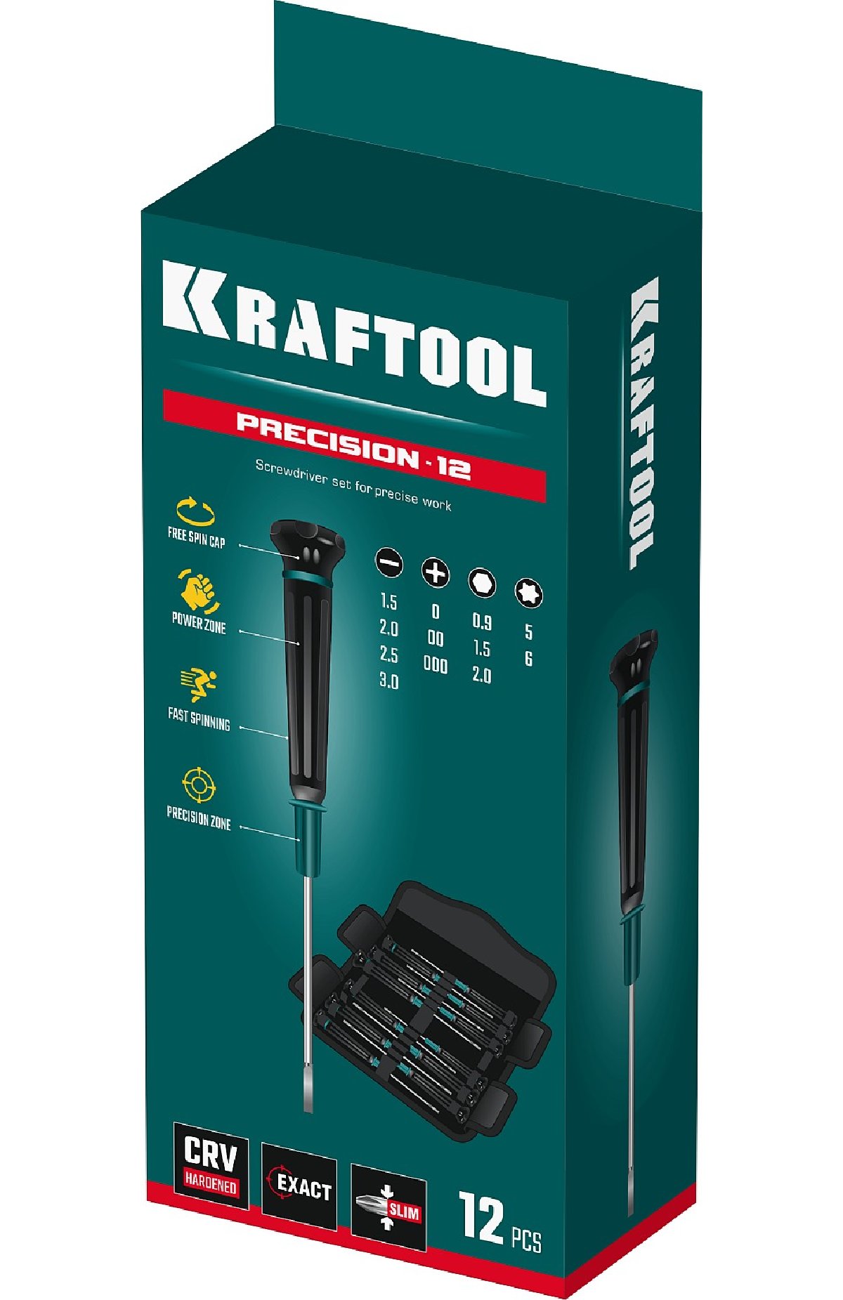 Precision 12 набор отверток для точных работ 12 предм., KRAFTOOL (25689)