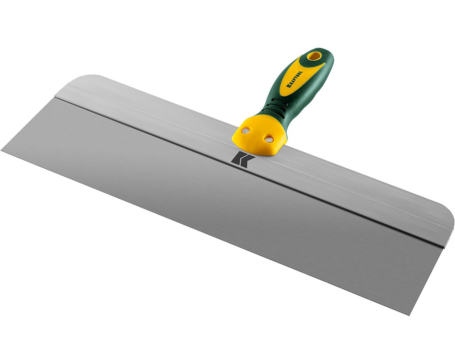 Фасадный нержавеющий шпатель KRAFTOOL Extrem 400 мм широкое полотно алюминиевая направляющая двухкомпонентная ручка (10036-400)