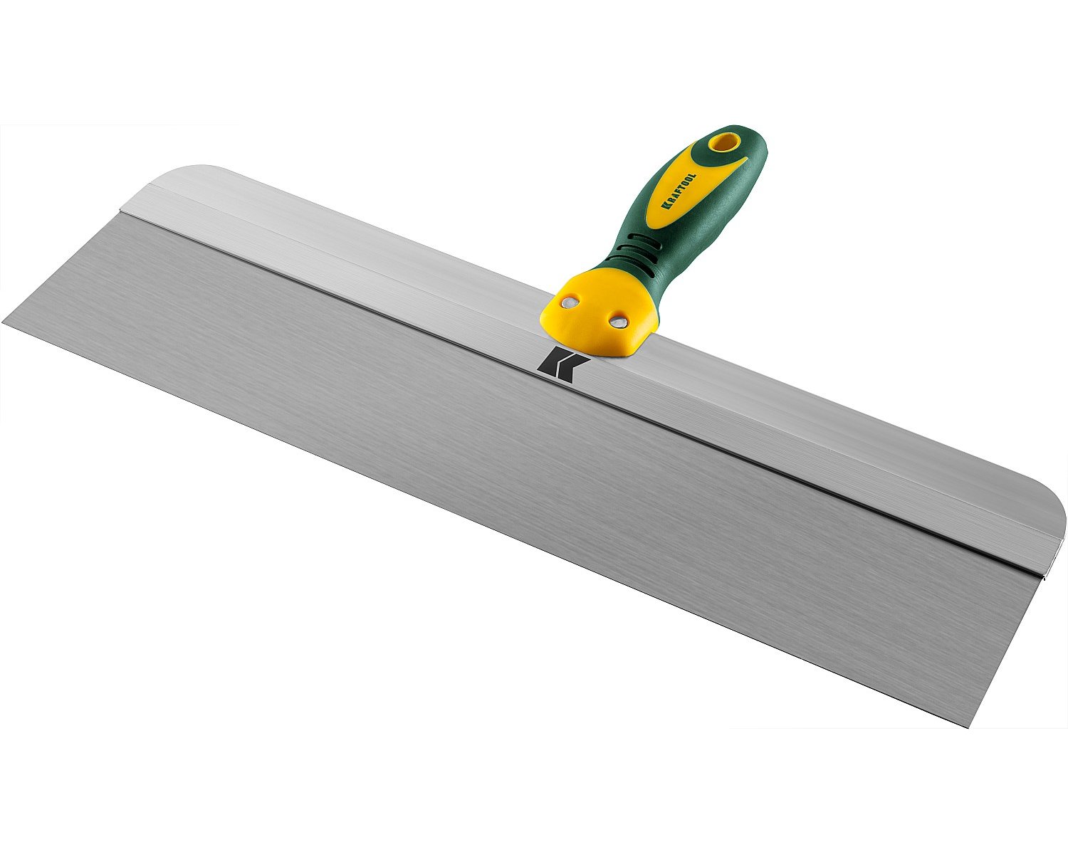 Фасадный нержавеющий шпатель KRAFTOOL Extrem 450 мм широкое полотно алюминиевая направляющая двухкомпонентная ручка (10036-450)