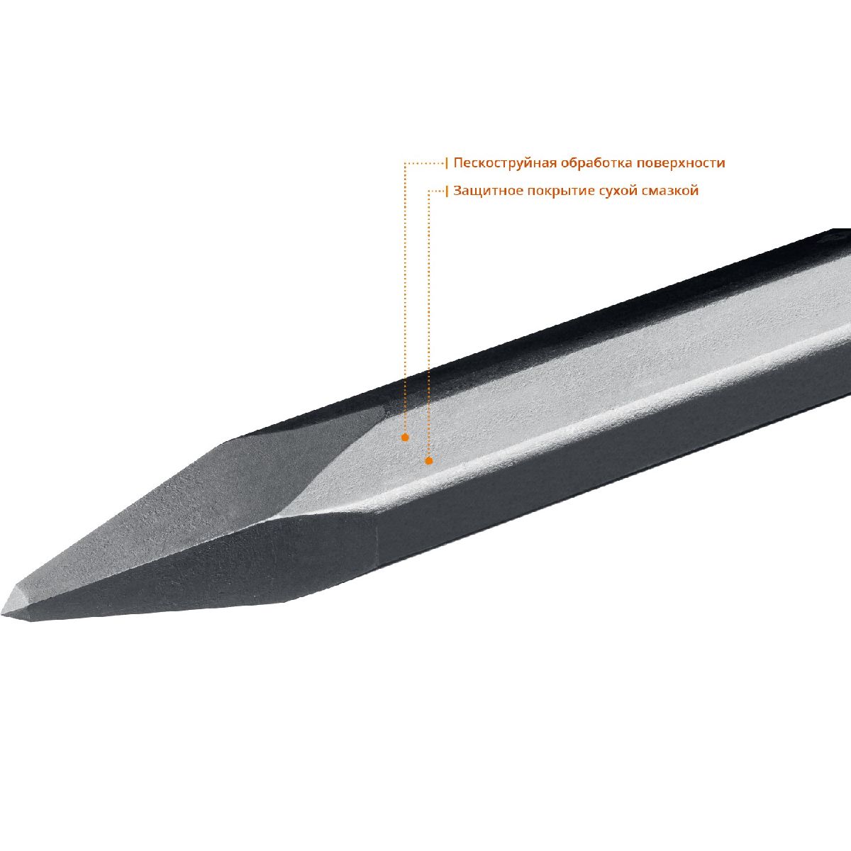 ЗУБР 400 мм, HEX 28,6, зубило пикообразное Профессионал (29380-00-400)