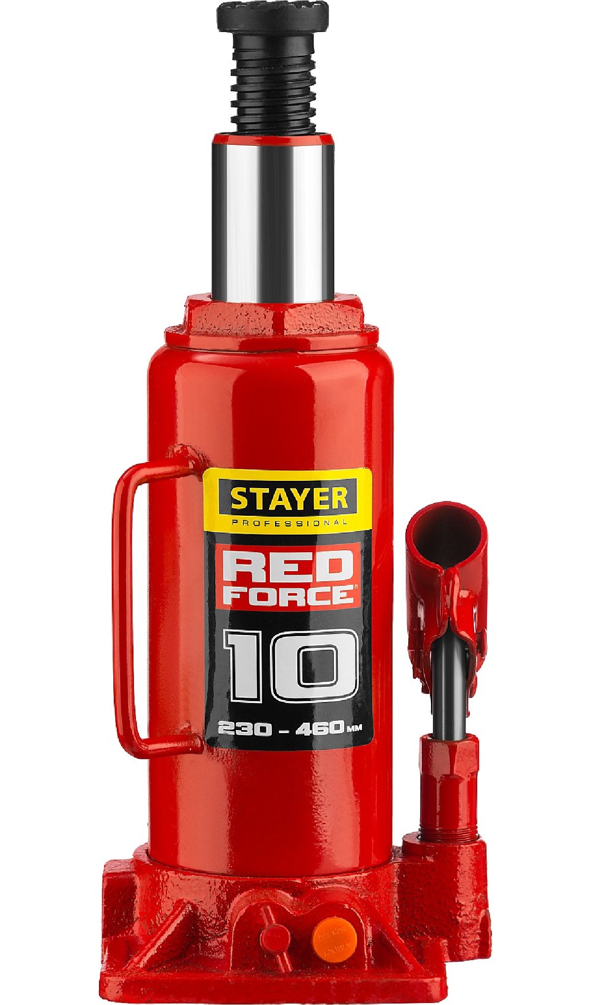 Гидравлический бутылочный домкрат STAYER RED FORCE 10т 230-460 мм (43160-10_z01)