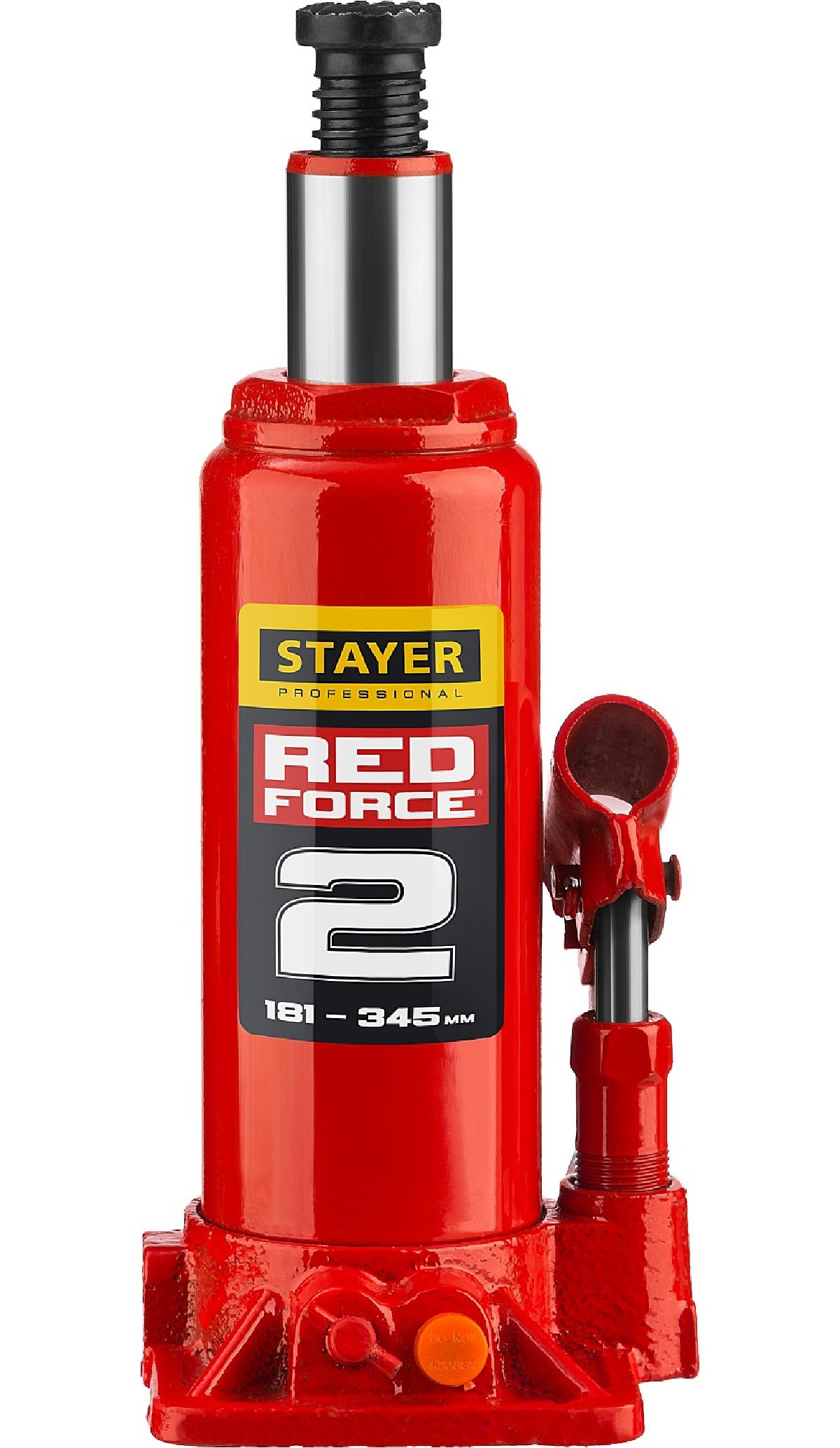 Гидравлический бутылочный домкрат STAYER RED FORCE 2т 181-345 мм (43160-2_z01)