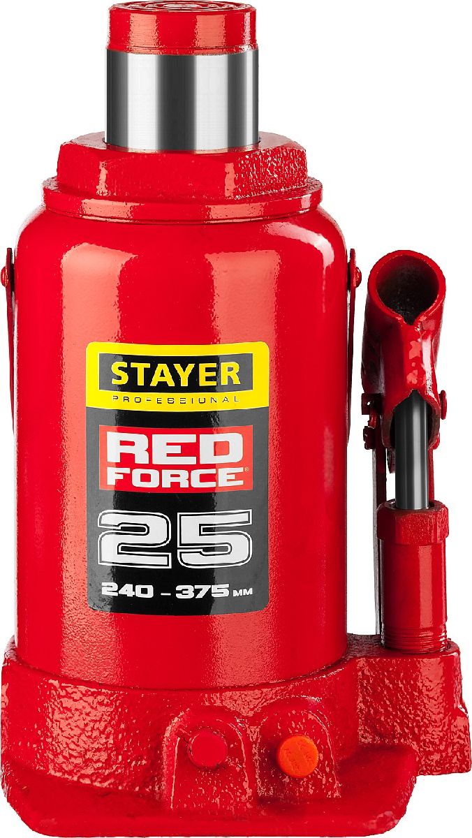 Гидравлический бутылочный домкрат STAYER RED FORCE 25т 240-375 мм (43160-25_z01)