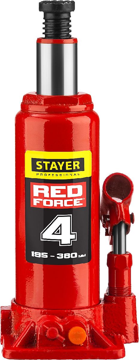 Гидравлический бутылочный домкрат STAYER RED FORCE 4т 194-372 мм (43160-4_z01)