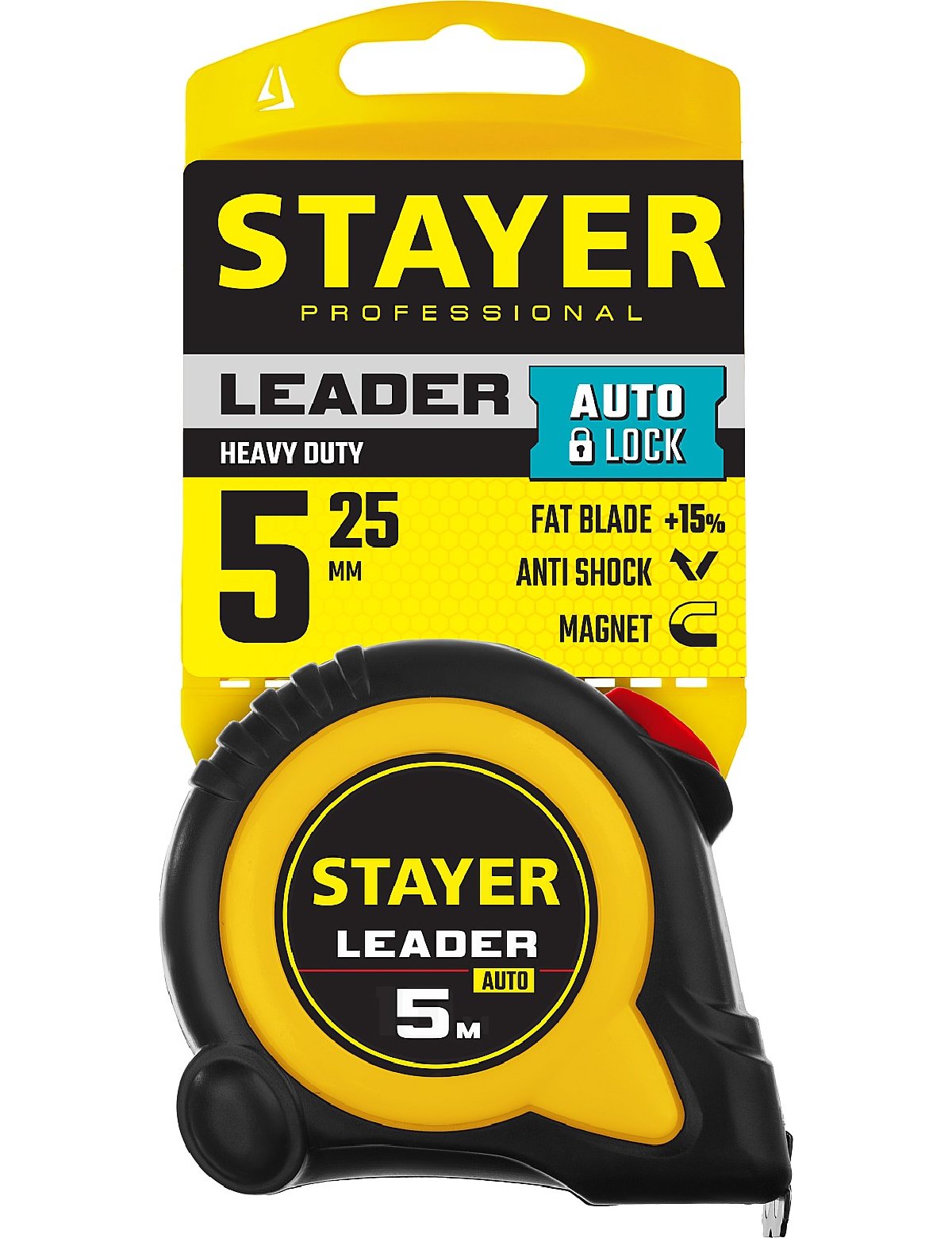 Рулетка с автостопом STAYER Leader 5м х 19мм (3402-05-19_z02)