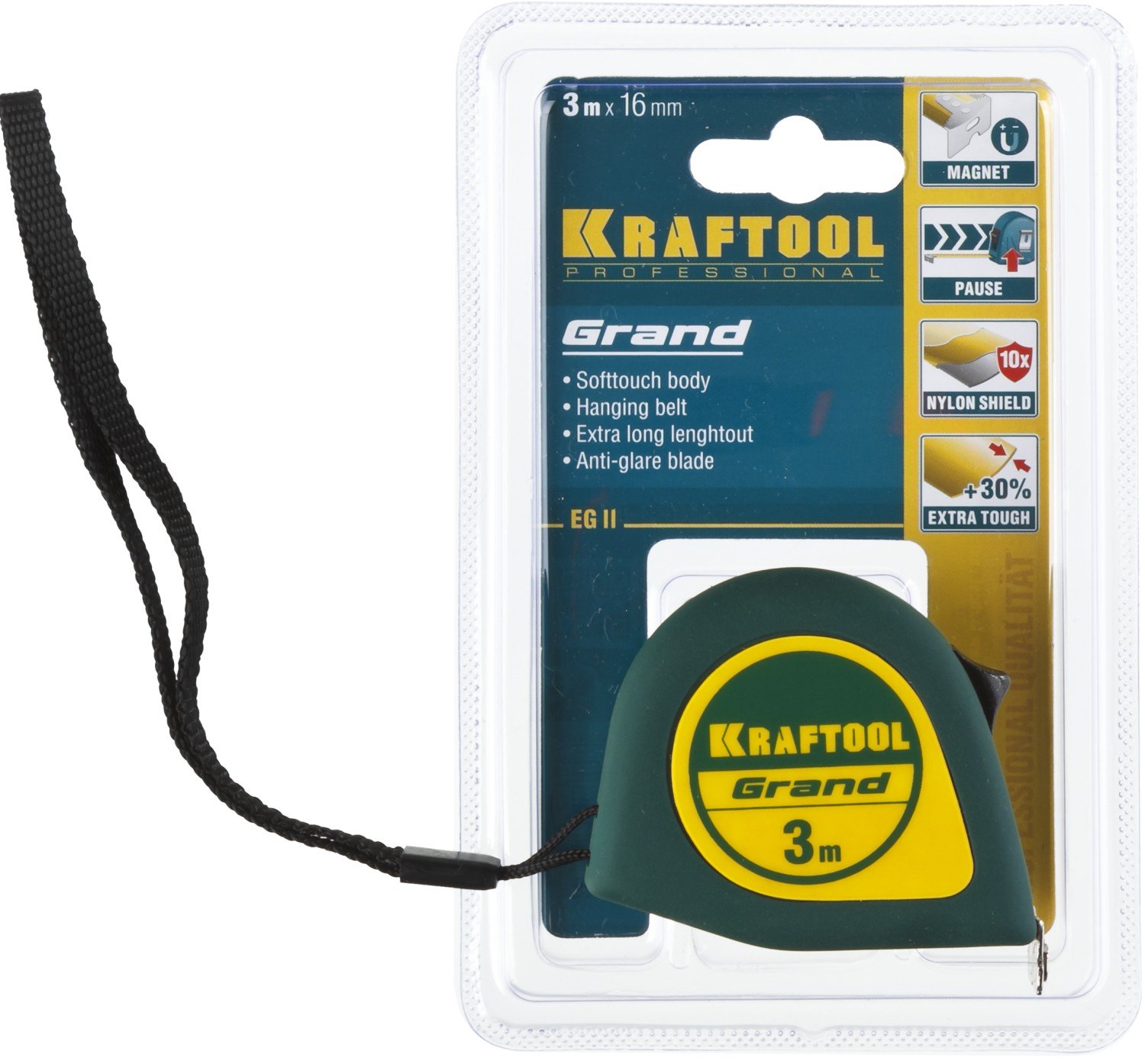 Рулетка KRAFTOOL Grand 3м х 16мм (34022-03-16)