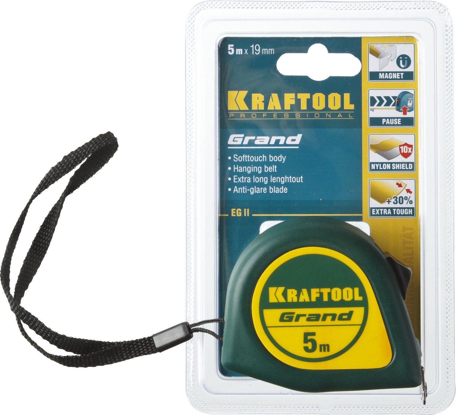 Рулетка KRAFTOOL Grand 5м х 19мм 34022-03-19 (34022-05-19)