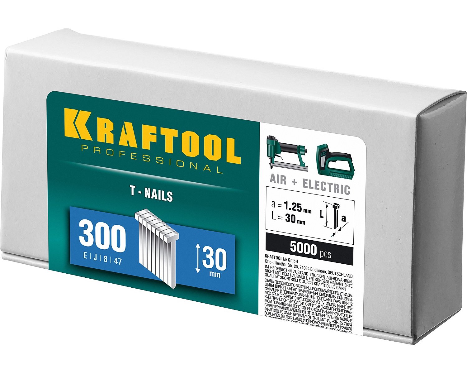 Гвозди для нейлера KRAFTOOL тип 300 30 мм 5000 шт. (31785-30)