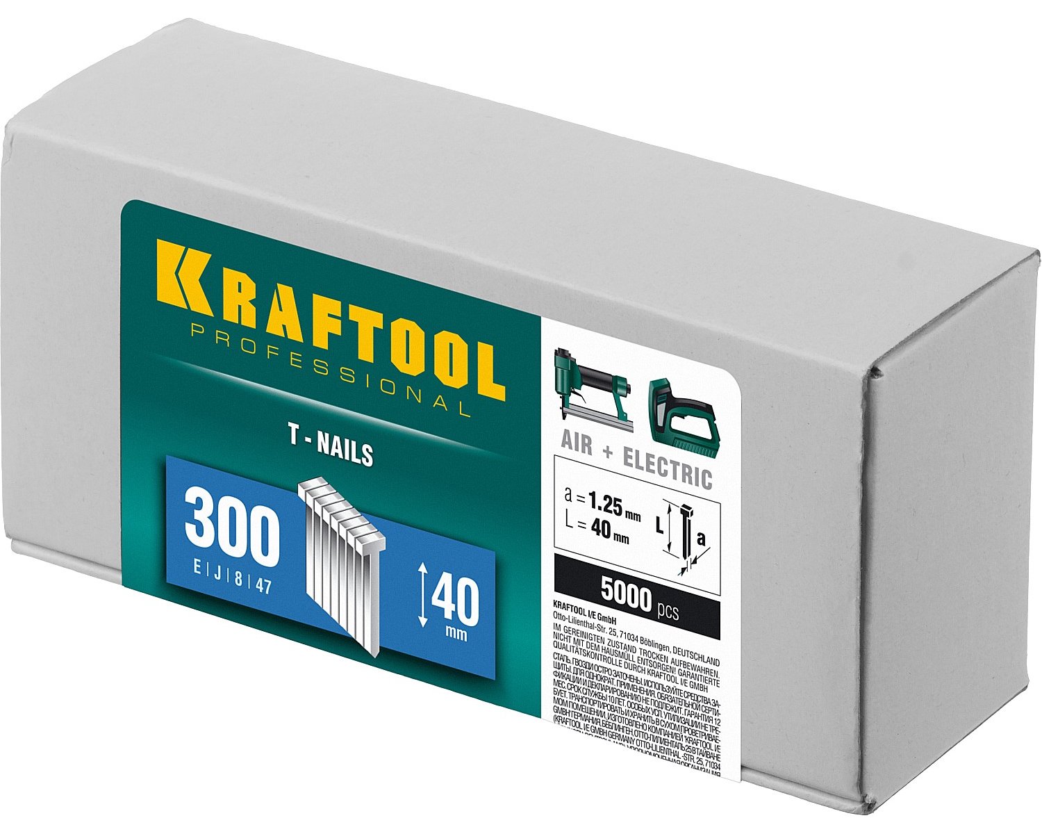 Гвозди для нейлера KRAFTOOL тип 300 40 мм 5000 шт. (31785-40)