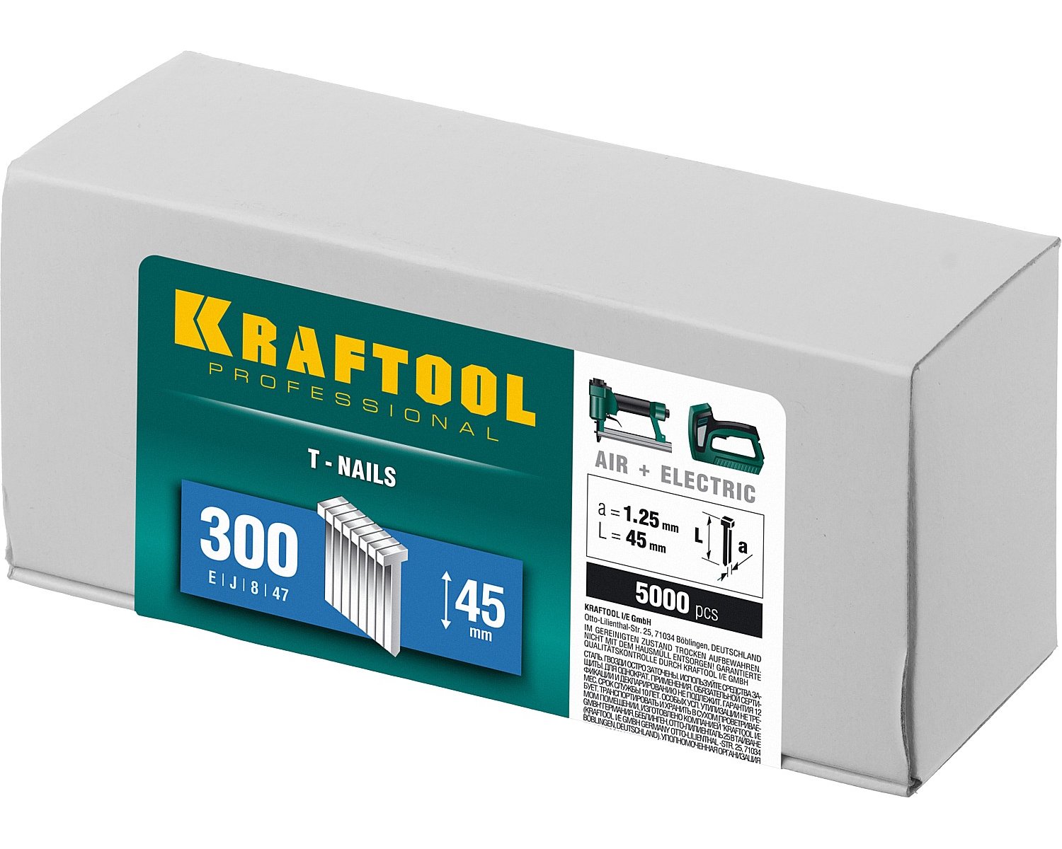 Гвозди для нейлера KRAFTOOL тип 300 45 мм 5000 шт. (31785-45)