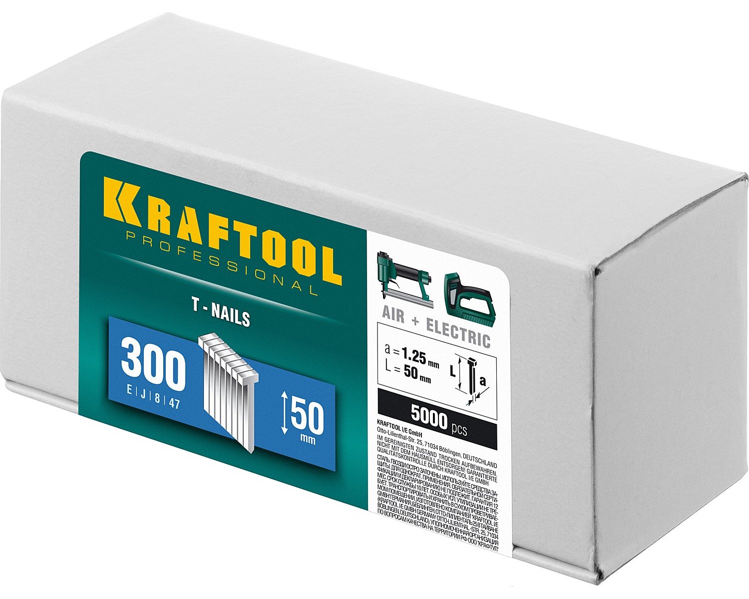 Гвозди для нейлера KRAFTOOL тип 300 50 мм 5000 шт. (31785-50)