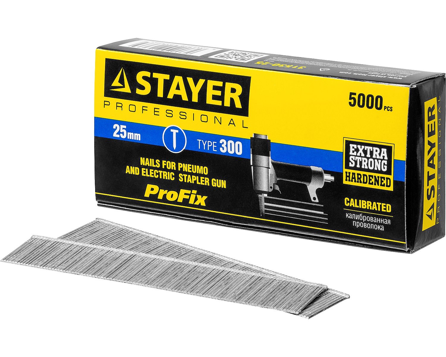 Гвозди для нейлера STAYER тип 300 25 мм 5000 шт. (31530-25)