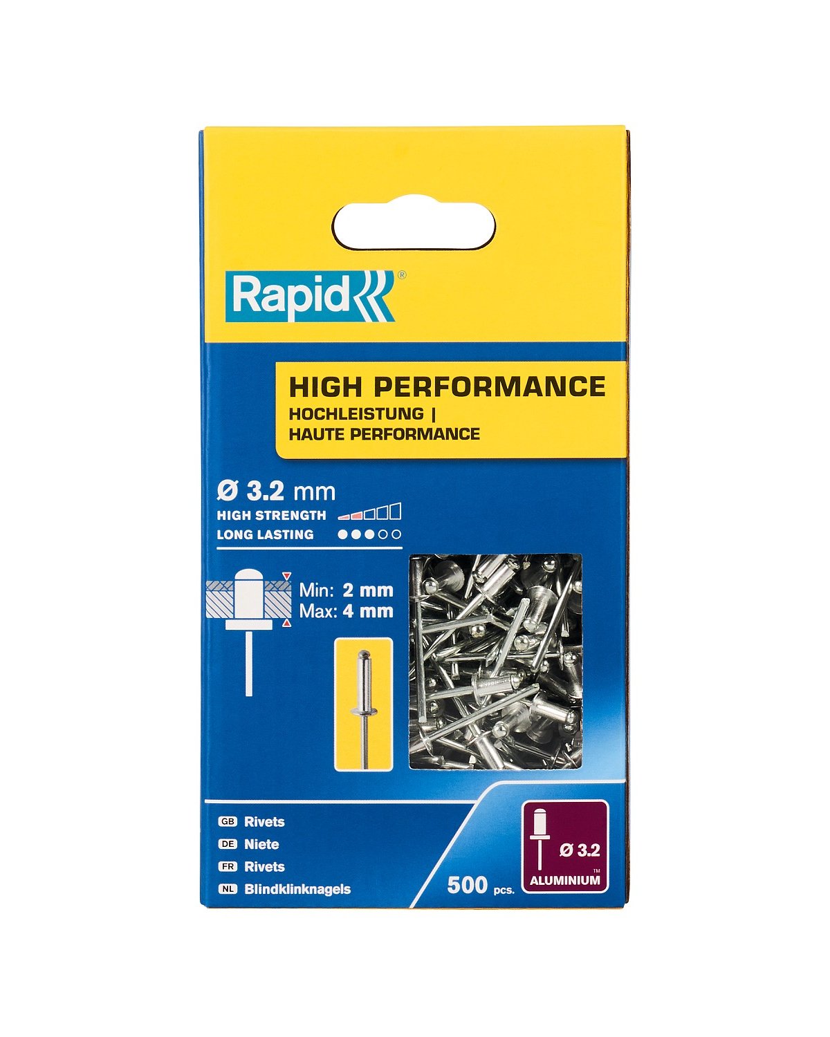 RAPID R High-performance-rivet заклепка из алюминия d3.2x8мм, 500 шт (5001431)