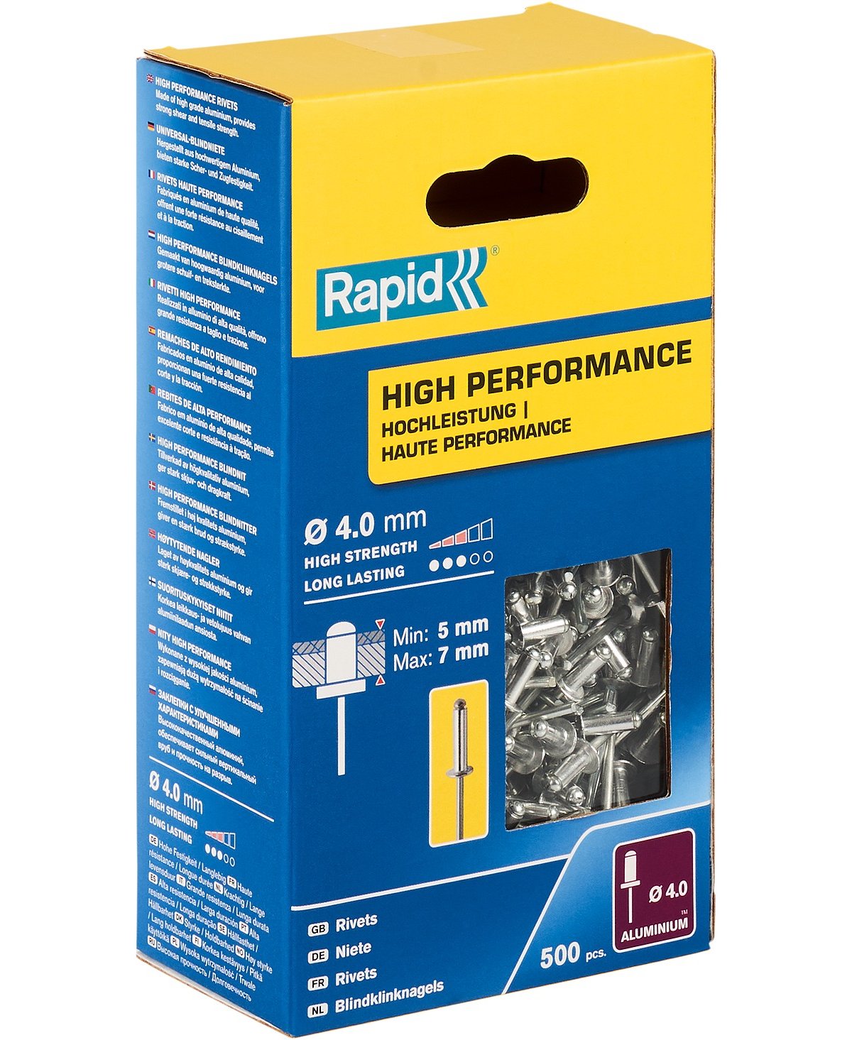 RAPID R High-performance-rivet заклепка из алюминия d4.0x10 мм, 500 шт (5001433)