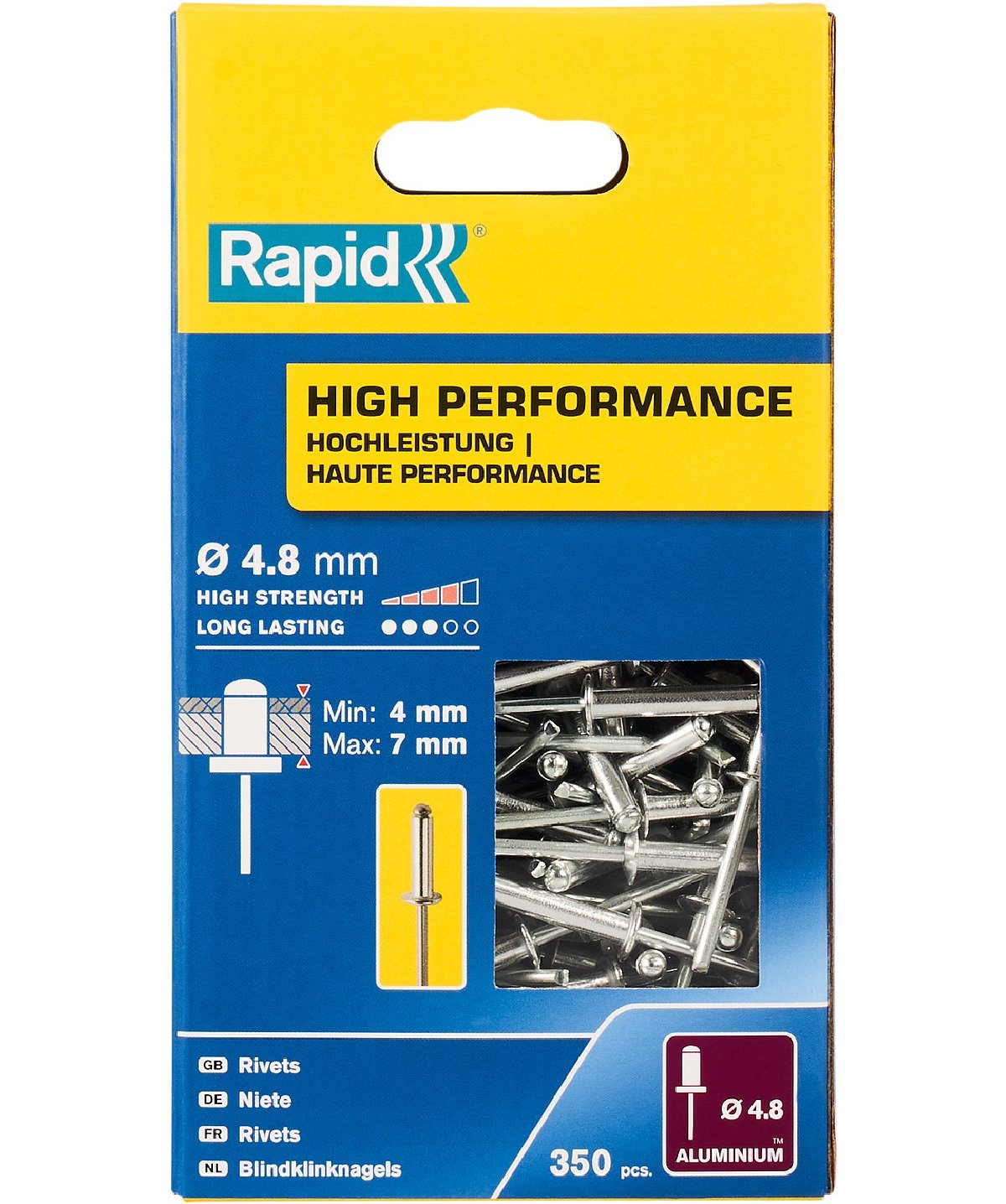 RAPID R High-performance-rivet заклепка из алюминия d4.8x10 мм, 350 шт (5001435)