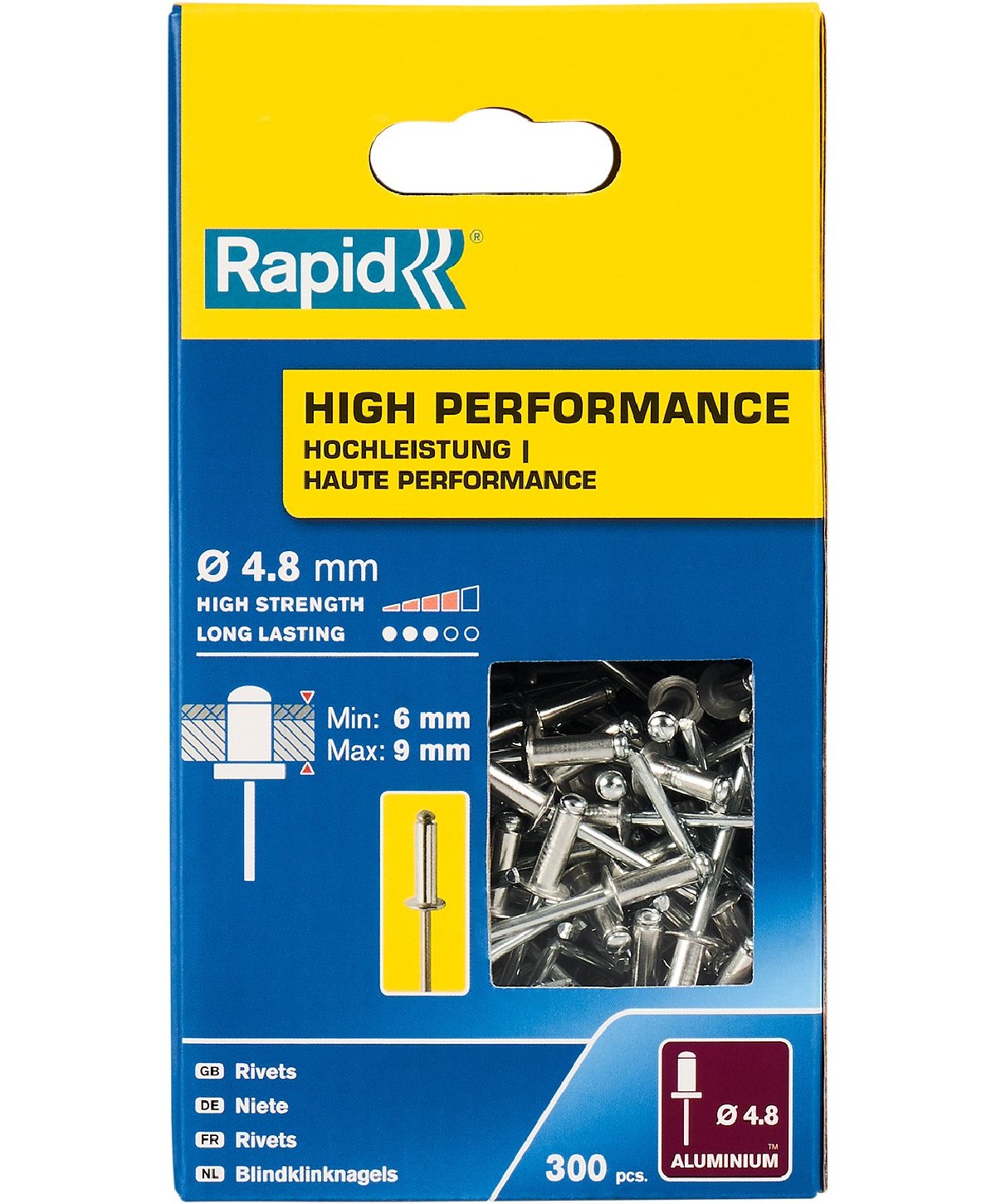 RAPID R High-performance-rivet заклепка из алюминия d4.8x12 мм, 300 шт (5001436)