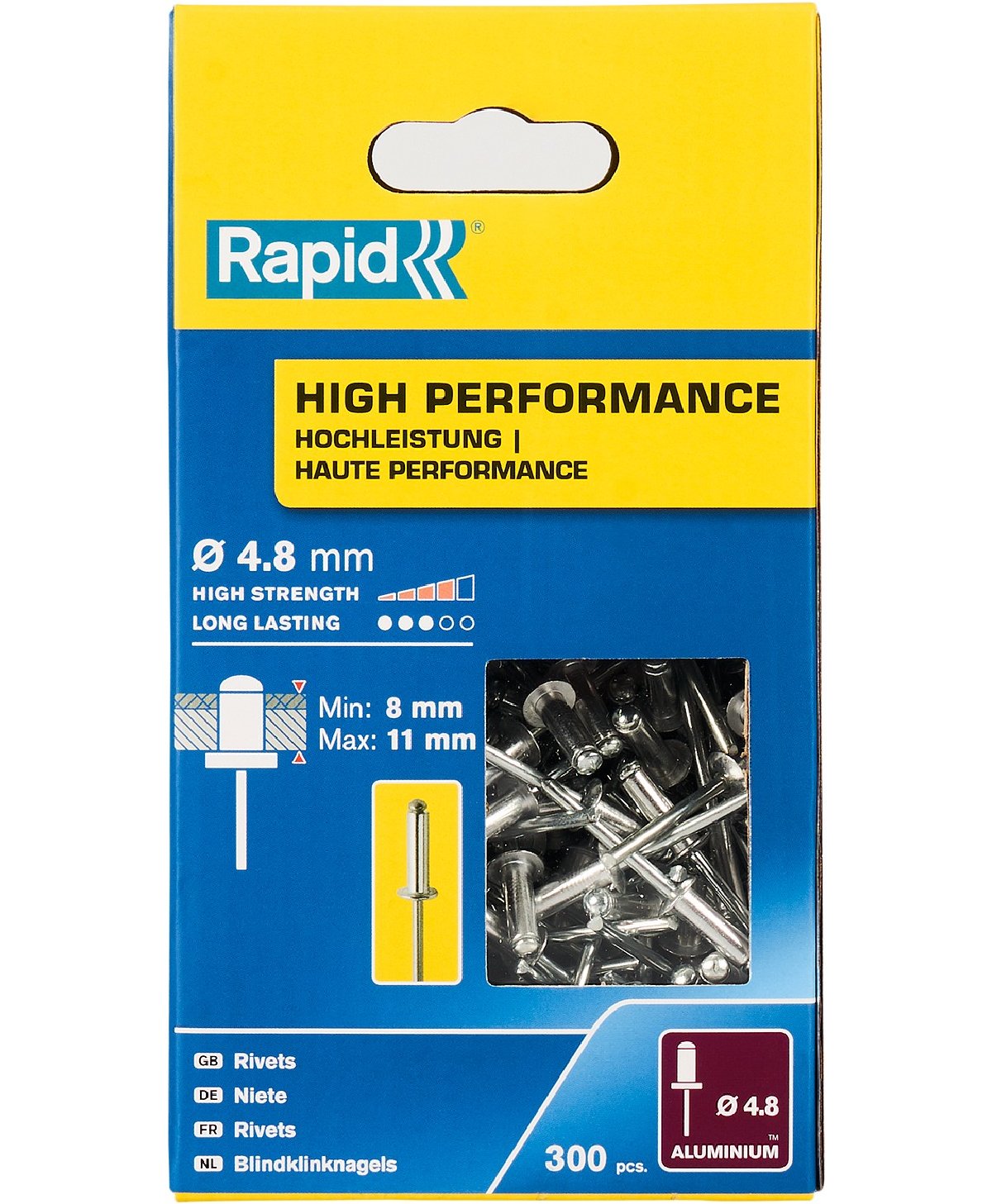 RAPID R High-performance-rivet заклепка из алюминия d4.8x14 мм, 300 шт (5001437)