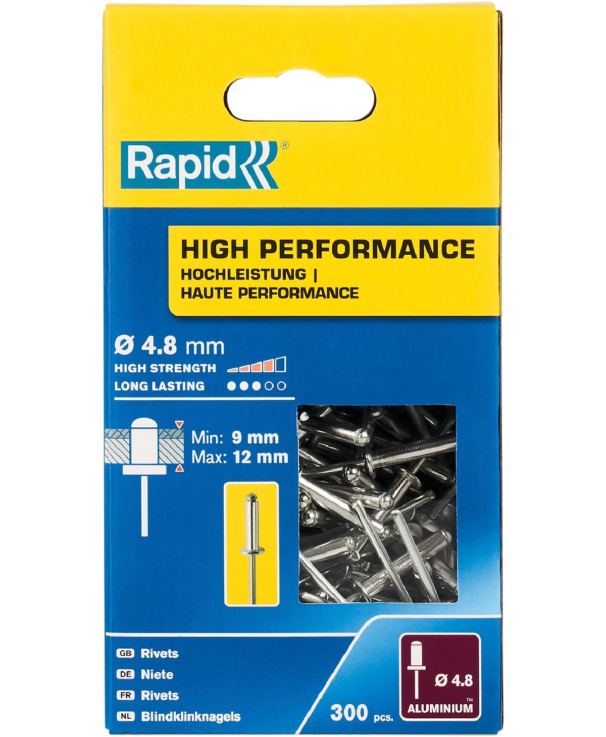 RAPID R High-performance-rivet заклепка из алюминия d4.8x16 мм, 300 шт (5001438)