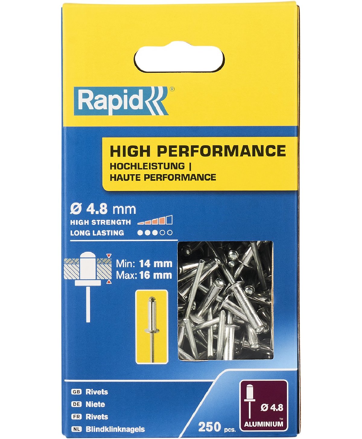 RAPID R High-performance-rivet заклепка из алюминия d4.8x20 мм, 250 шт (5001439)