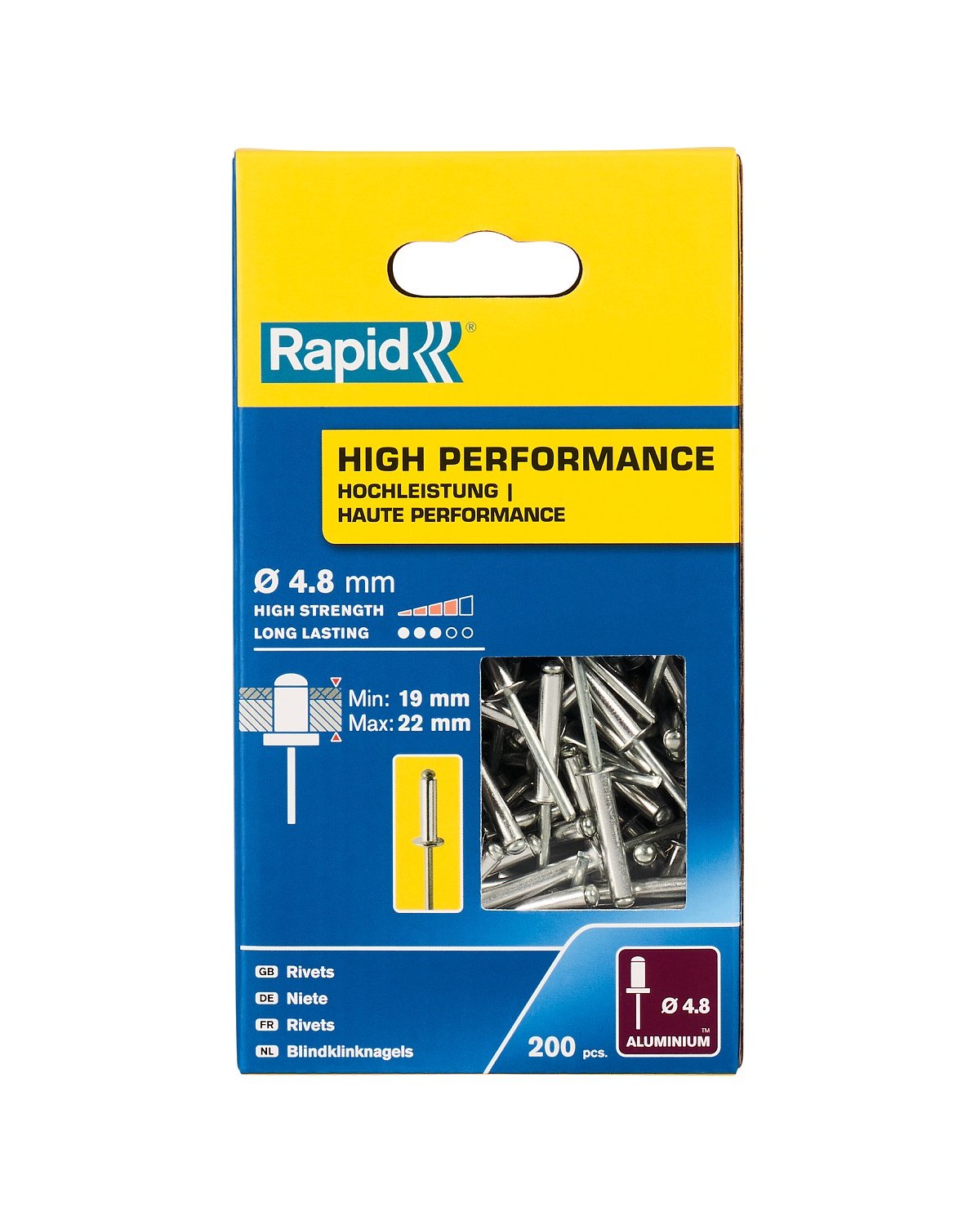 RAPID R High-performance-rivet заклепка из алюминия d4.8x25 мм, 200 шт (5001440)