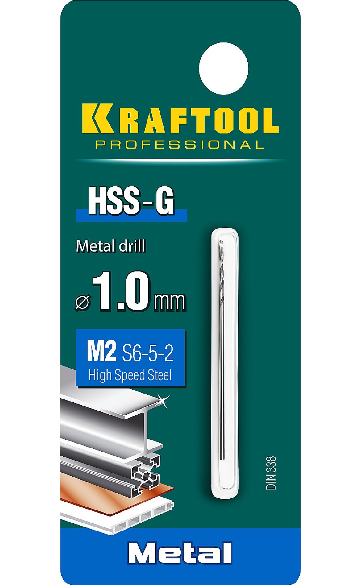 KRAFTOOL HSS-G 1.0 х40мм, Сверло по металлу HSS-G, сталь М2(S6-5-2), .0 (29651-1)