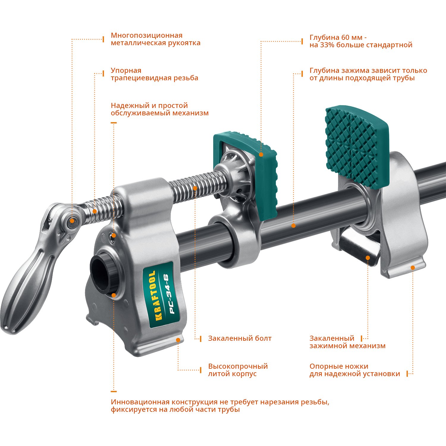 Трубная струбцина KRAFTOOL PC-34-6 3 4 (32301-1)