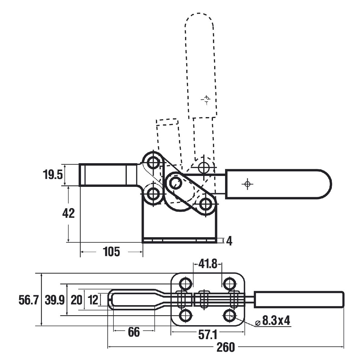 Зажимная струбцина KRAFTOOL ГЗС-60 56х110 мм (32222-1)