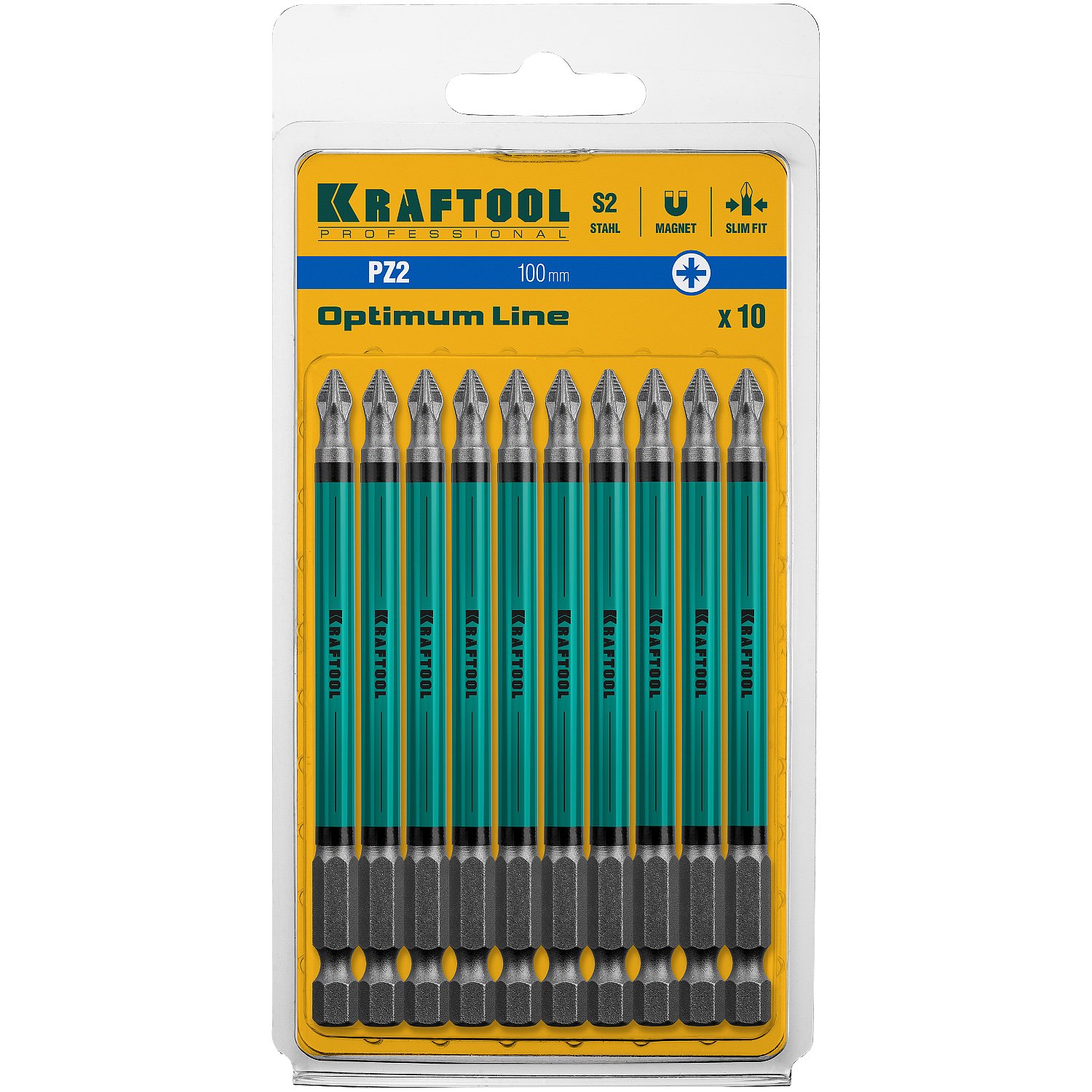 Кованые биты KRAFTOOL Optimum Line PH2 100 мм 10 шт. (26124-2-100-10)