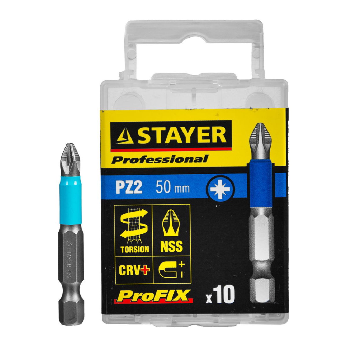 Набор бит STAYER ProFix PZ2 50 мм 10 шт. (26223-2-50-10_z01)