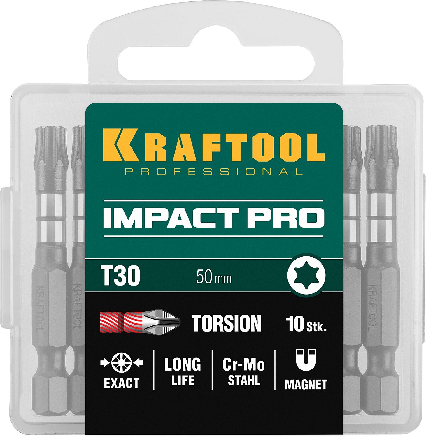 Набор ударных бит KRAFTOOL Impact Pro TX30 50 мм 10 шт. (26195-30-50-S10)