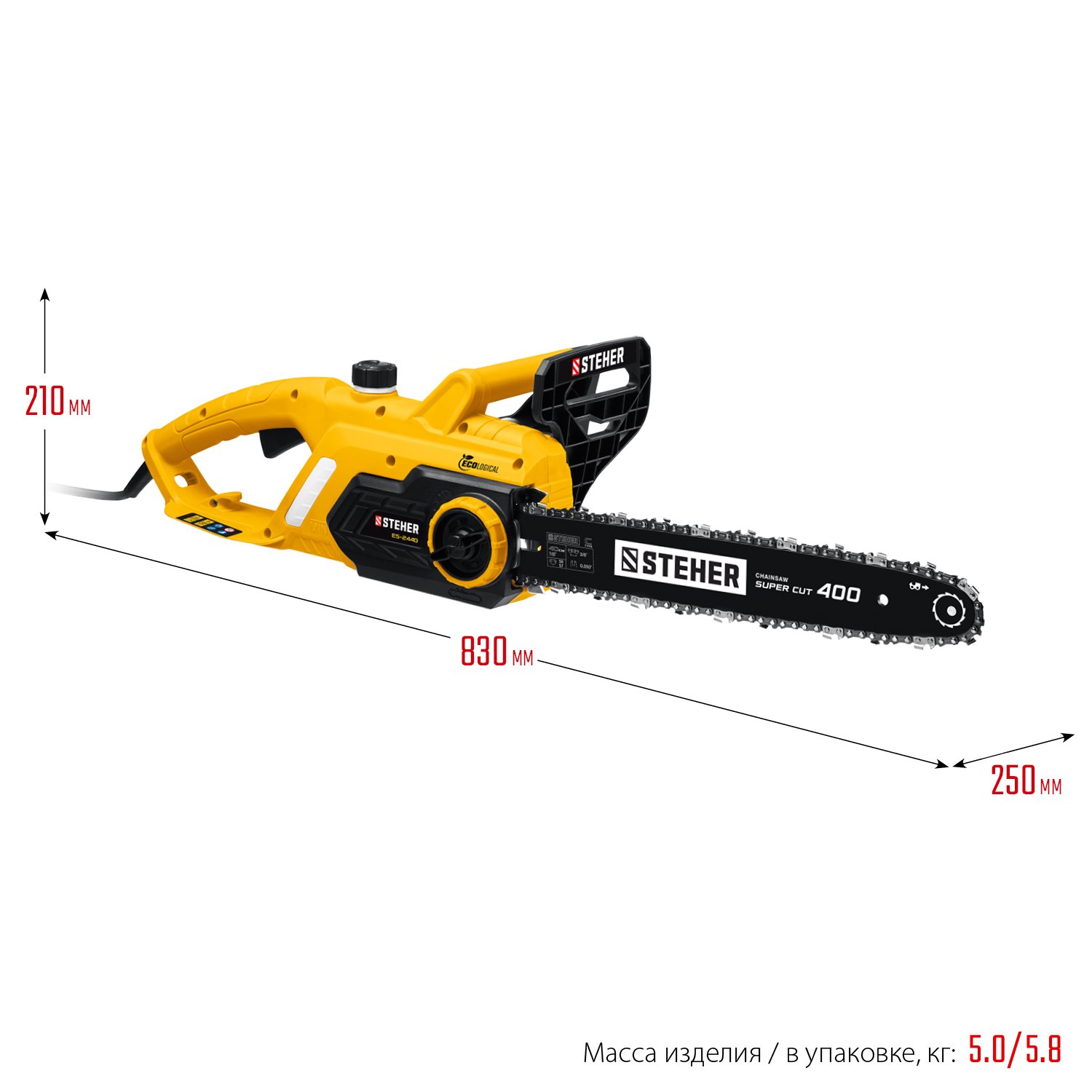 Электрическая цепная пила STEHER 2400 Вт 40 см шина (ES-2440)