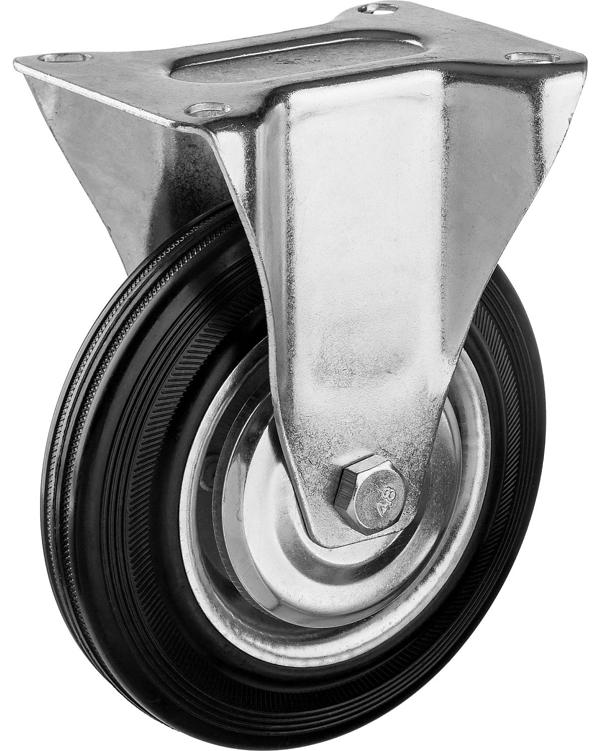 Неповоротное колесо резина металл игольчатый подшипник ЗУБР Профессионал d 160 мм г п 145 кг (30936-160-F)