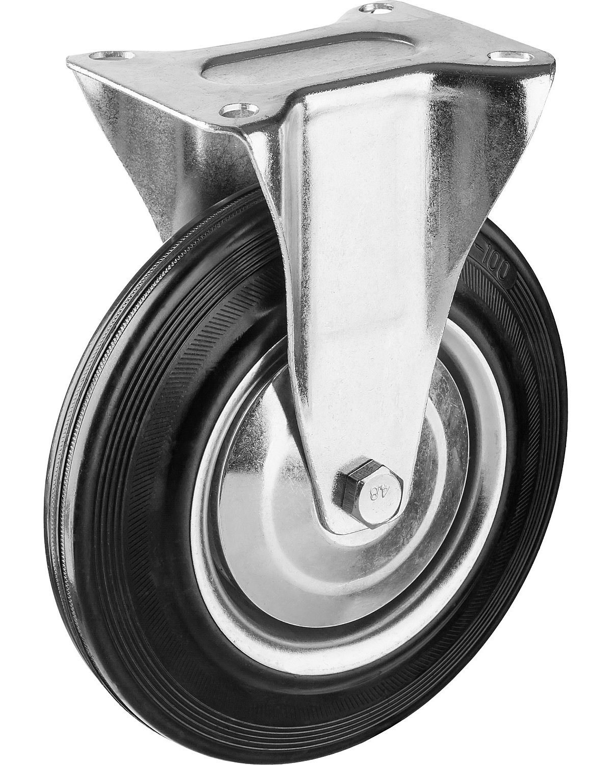 Неповоротное колесо резина металл игольчатый подшипник ЗУБР Профессионал d 200 мм г п 185 кг (30936-200-F)