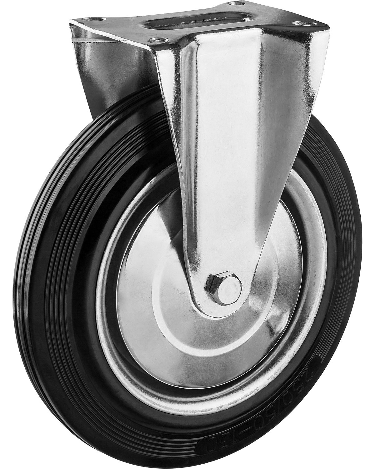 Неповоротное колесо резина металл игольчатый подшипник ЗУБР Профессионал d 250 мм г п 210 кг (30936-250-F)